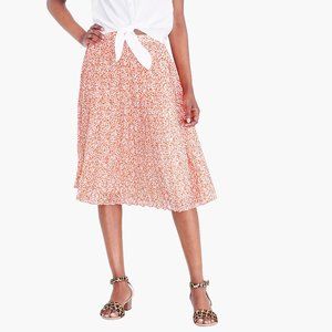 J. Crew Ditsy Lightweight Pleated Midi Skirt